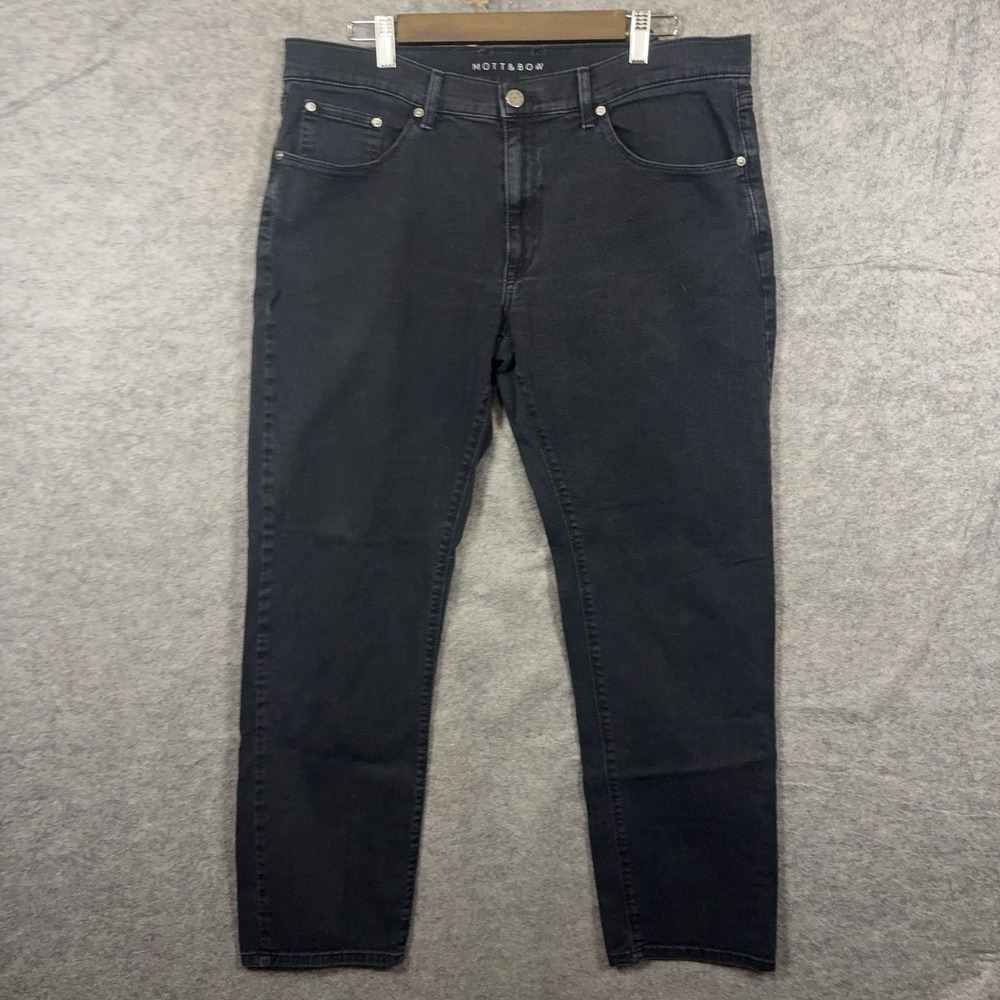 Mott & Bow Mercer Slim Fit Jeans Mens 35x31 Black Stretch - SIZE NOTE